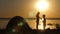 Man proposing beloved woman on the beach at sunset