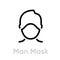 Man Protection Mask Respirator icon. Editable line vector.