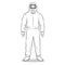 Man in protective hazard suit coloring book vector