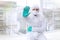 A man in a protective suit says stop the virus