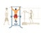 Man pull-up up on horizontal bar in gym