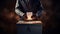 A man puts a ballot into the ballot box voting in the election