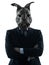 Man with rabbit mask silhouette portrait