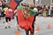 Man racing with Portugese flag