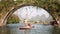 Man rafting on bamboo boat