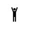 Man with raised arms icon