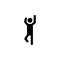 Man with raised arms icon