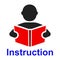 Man read a book simple icon. Education symbol. Instruction manual icon - vector