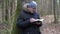 Man reading Bible at outdoor