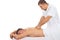 Man receive deep back massage