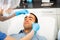 Man receiving carboxytherapy procedure at beauty clinic