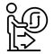 Man and reconnect sign icon, outline style