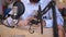 Man record podcast closeup, microphone equipment with pop filter Spbas. Selective focus on business