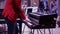 Man Rehearse Playing Music on the Piano Keyboard on Jazz Concert 4K