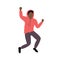 The man rejoices and jumps. Dancing boy. Vector illustration