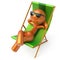 Man relaxing beach deck chair sunglasses summer vacation