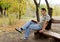 Man relaxing with a book