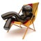 Man relaxing carefree chilling beach deck chair sunglasses