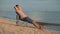 Man relaxing on deckchair on beach