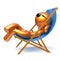 Man relaxing smiley chilling beach deck chair sunglasses person