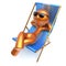 Man relaxing stylized character chilling beach deck chair