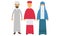 Man Representatives of Different Religion Like Islamism and Catholicism Vector Illustration Set