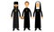 Man Representatives of Different Religion Like Orthodoxy and Catholic Religion Vector Illustration Set