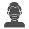 Man with respirator mask solid icon. Masked person glyph style pictogram on white background. Coronavirus prevention