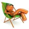 Man rest beach deck chair sunglasses smiling summer daydream