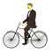 Man on retro vintage old bicycle gentleman vector