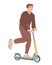 Man ride on scooter. Summer leisure activity Vector.
