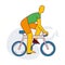 A man rides a bicycle. Infographics