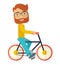 Man riding a bicycle.