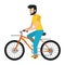 Man riding bicycle cartoon