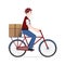 Man riding on bicycle for courier. Food Delivery service