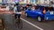 Man Riding Bicycle In Shibuya, Tokyo, Japan