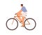 Man riding bicycle. Young cyclist rider. Summer bicyclist driving, cycling. Active person traveling on bike, eco city