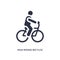 man riding bicylce icon on white background. Simple element illustration from behavior concept