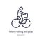 man riding bicylce outline icon. isolated line vector illustration from behavior collection. editable thin stroke man riding