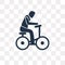 Man Riding Bicylce vector icon isolated on transparent background, Man Riding Bicylce transparency concept can be used web and m