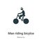 Man riding bicylce vector icon on white background. Flat vector man riding bicylce icon symbol sign from modern behavior