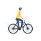 Man riding on bike in a bicycle race flat vector Illustration isolated.