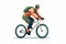 man riding bycicle dramatic cinematic shot action isolated illustration