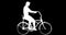 Man riding easy rider bicycle side 2d animation