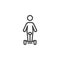 Man riding hoverboard line icon