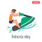 Man riding a hydrocycle flat character. Color vector illustration