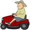 Man On A Riding Lawnmower