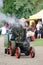 Man Riding Minature Steam Train