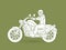 A man riding motorbike graphic vector