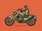 A man riding motorbike graphic vector